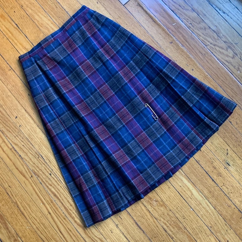 Vintage 1970s Pendleton Plaid Skirt